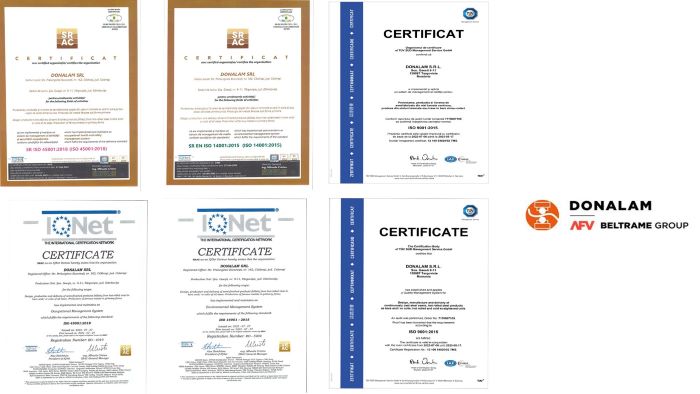 Important certifications for the Targoviste Plant